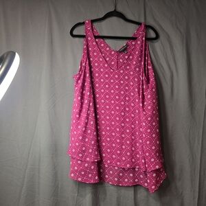 Lane Bryant Pink Patterned Sleeveless Blouse